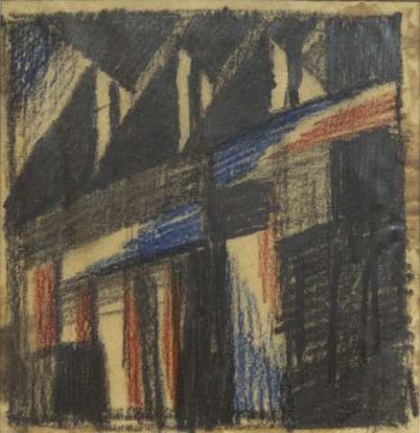 Ferdinand Nigg, o. J., Graphit und Farbstift auf Transparentpapier, 14.5x14.5 cm

