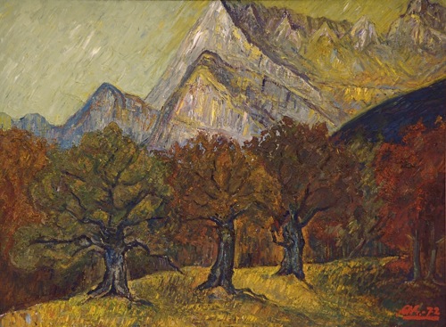 Anton Frommelt, Fassung 2, 1972, l auf Hartfaserplatte, 60x80 cm